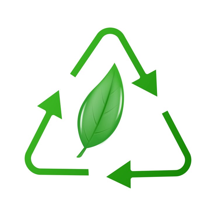 Vector icono de reciclaje símbolo de hoja y flecha triangular hoja con símbolo de reciclado