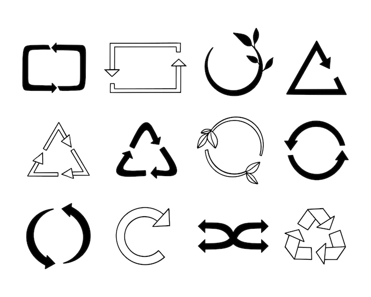 Vector icono de reciclaje vectorial producto ecológico y reciclable logotipo reutilizable ilustración vectorial