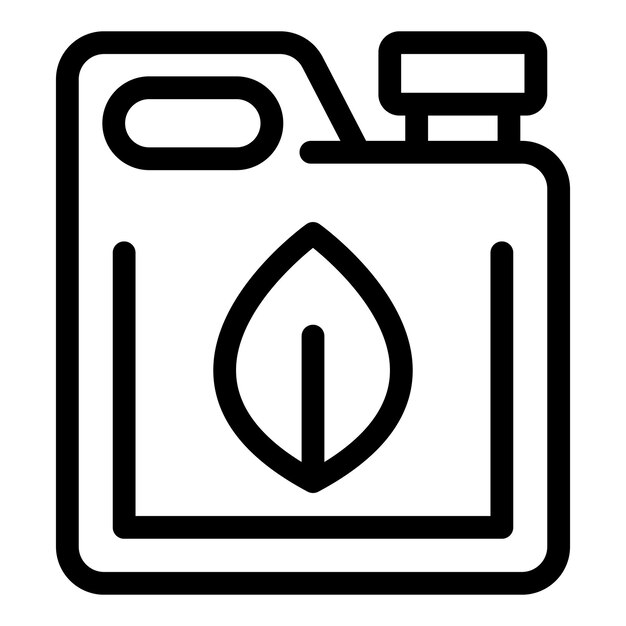 Icono del recipiente de biocombustible que representa una fuente de energía ecológica