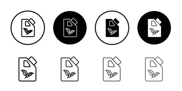 Icono del recipiente de biocombustible Vector de contorno en blanco y negro