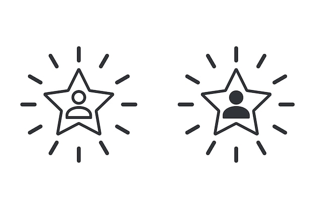 Icono de reconocimiento del empleado Icono de experiencia del cliente o empleado y Icono del empleado del mes