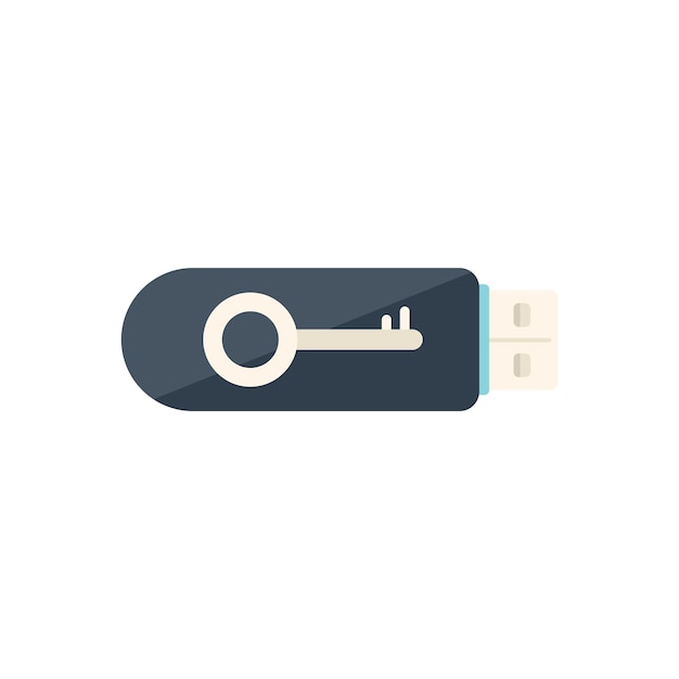 Icono de recuperación de contraseña flash USB vector plano Cuenta de página Pantalla de Internet aislada