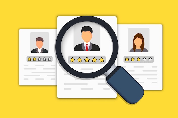 Icono de recursos humanos. Icono de contratación. Búsqueda de empleo y recursos humanos, concepto de contratación. Estamos contratando y el concepto de reclutamiento para la página web, banner, presentación.