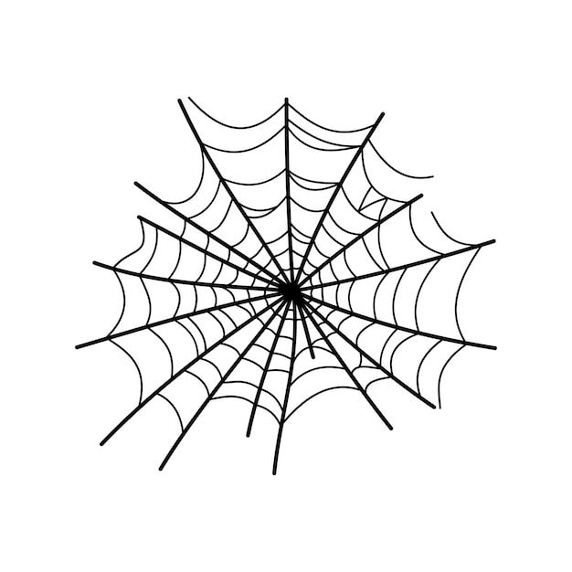 Vector icono de la red de araña doodle en fondo blanco