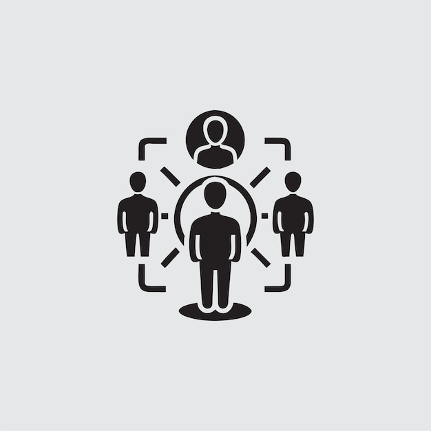 Icono de red humana Vector de conexión social y comunicación