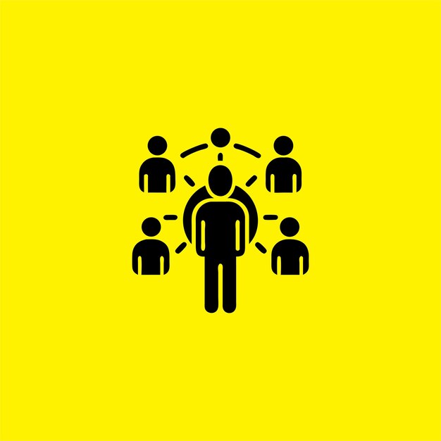 Icono de red humana Vector de conexión social y comunicación