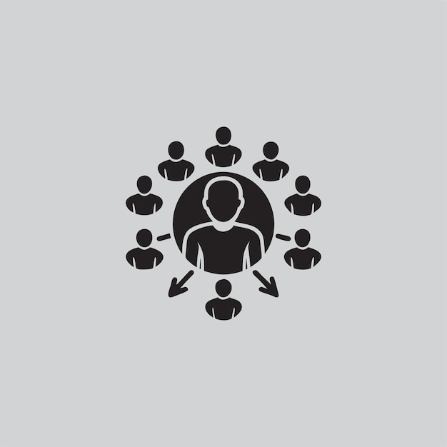 Icono de red humana Vector de conexión social y comunicación