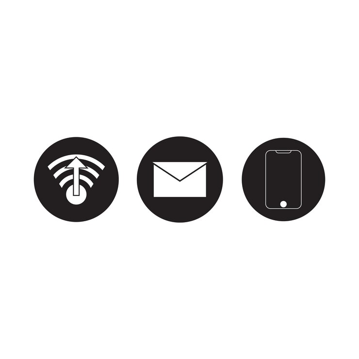 icono de red icono de correo electrónico icono de teléfono icono vector descarga