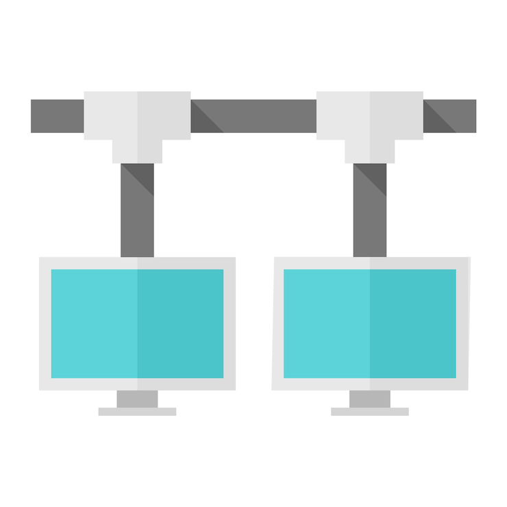 Vector icono de red informática en estilo de color plano
