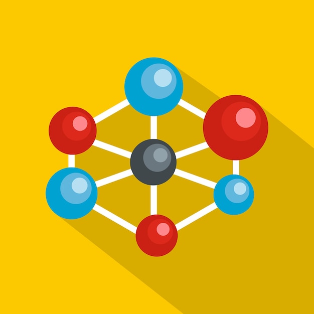 Icono de red molecular Ilustración plana del icono de vector de red molecular para web