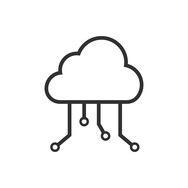 Icono de red en la nube aislado sobre fondo blanco Ilustración vectorial