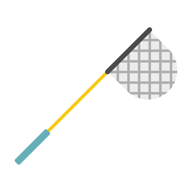 Icono de red de pesca en estilo plano aislado en ilustración de vector de fondo blanco