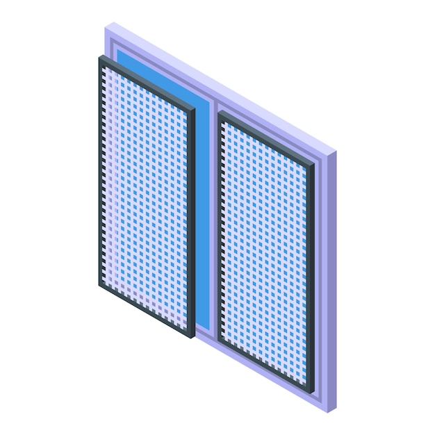 Vector icono de red de ventana protectora contra mosquitos vector isométrico protección contra el dengue insecto espiral