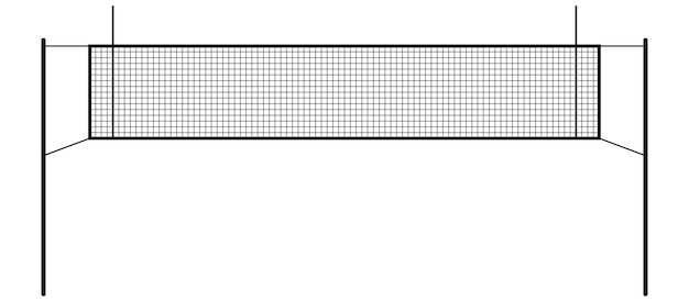 Vector icono de red de voleibol de vista frontal