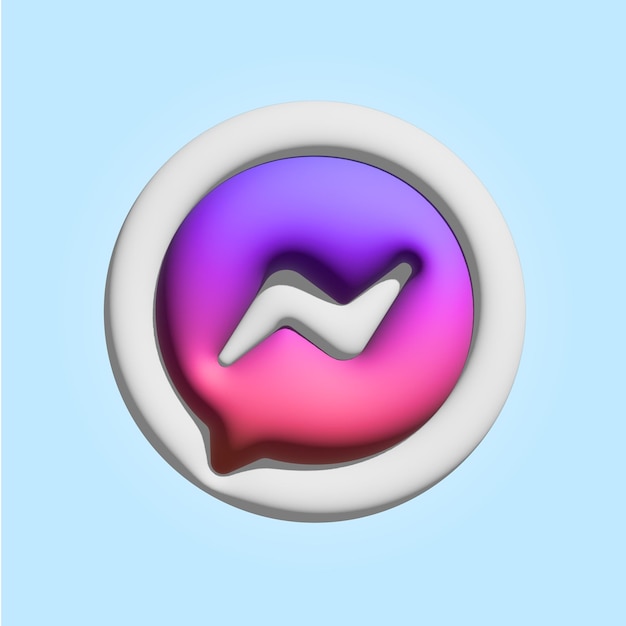 Icono de redes sociales 3D inflado
