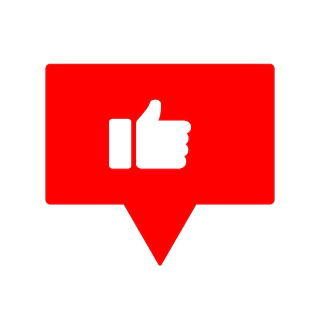 Ícono de las redes sociales Dedo hacia arriba Ilustración vectorial del ícono de "me gusta"