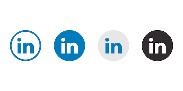 Icono de las redes sociales vectoriales de linkedin