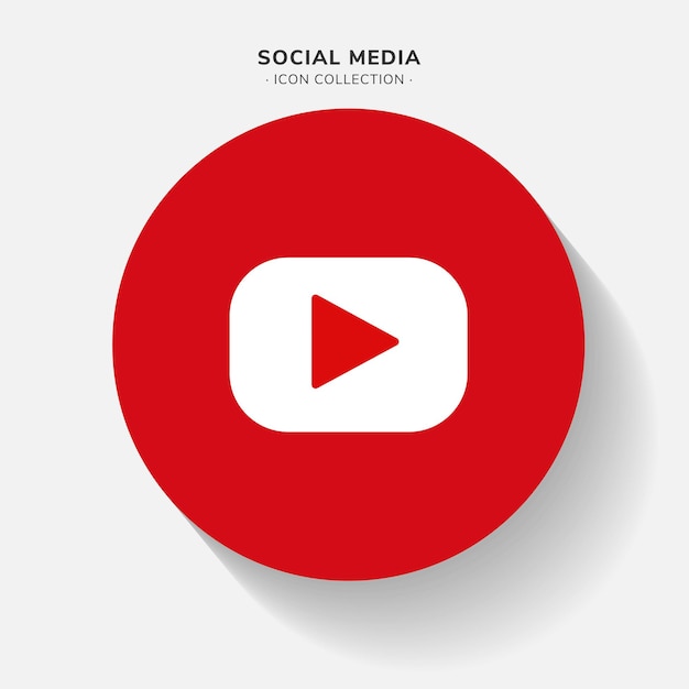 Vector icono de las redes sociales vectoriales de youtube