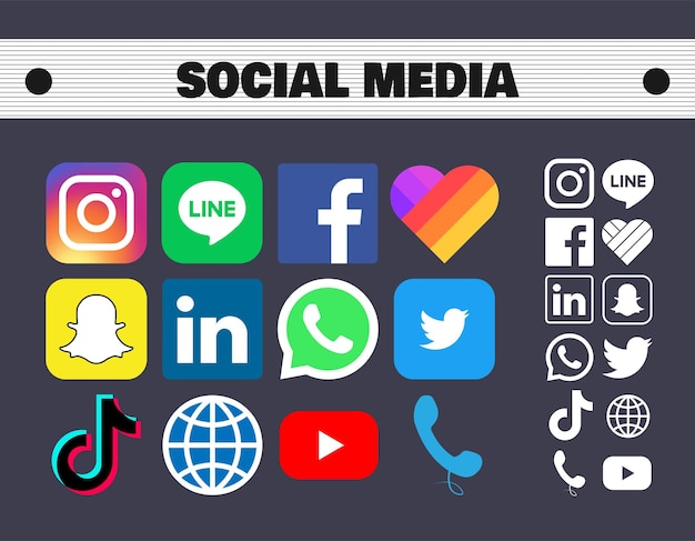 Vector icono de redes sociales