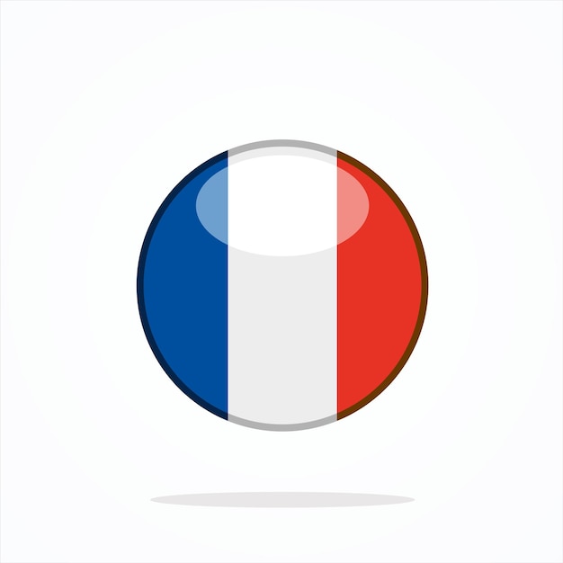 Icono redondo de la bandera de Francia.