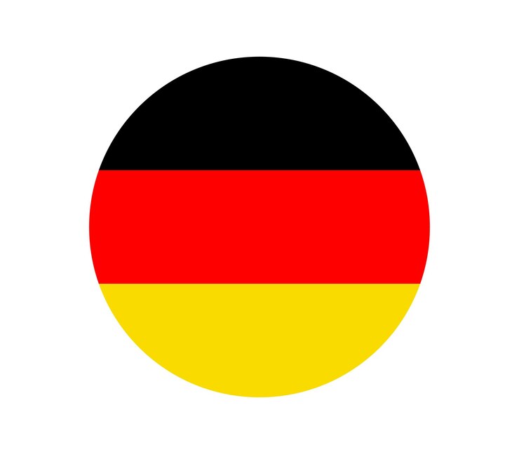 Icono redondo de la bandera nacional de Alemania El elemento de diseño del emblema de la bandera de Alemania