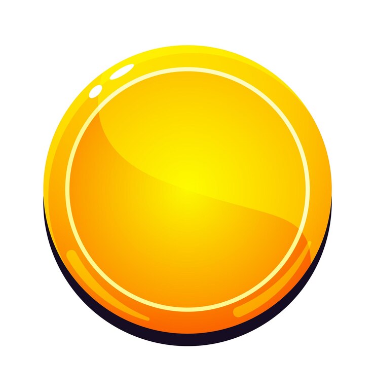 Vector icono redondo dorado de dibujos animados ilustración vectorial