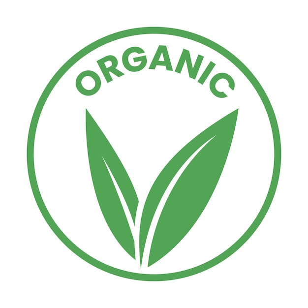 Icono redondo orgánico con icono de hojas verdes 1
