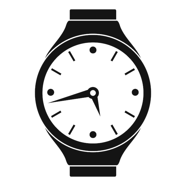 Icono redondo de reloj de pulsera Ilustración simple del icono de vector redondo de reloj de pulsera para web