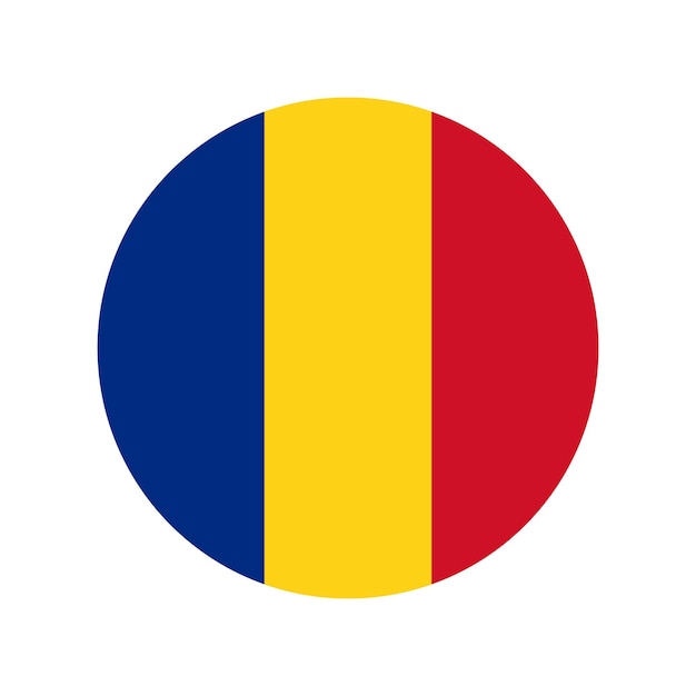 Icono redondo de Rumania con los colores de la bandera nacional rumana símbolo vectorial del círculo