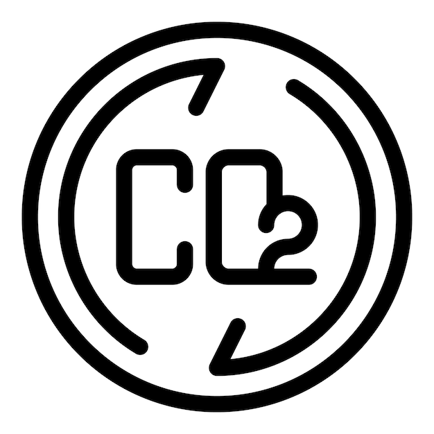 Icono de reducción de las emisiones de dióxido de carbono que muestra el reciclaje de CO2
