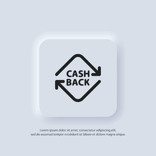 Icono de reembolso. Devolver el dinero. Servicios financieros, devolución de dinero, retorno de la inversión. Reembolso de reembolso. Cuenta de ahorros, cambio de moneda. Vector. Icono de interfaz de usuario. UI UX neumorfica