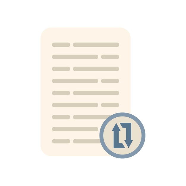 Icono de reenvío de documento vector plano Datos de informe Comprobar mercado aislado