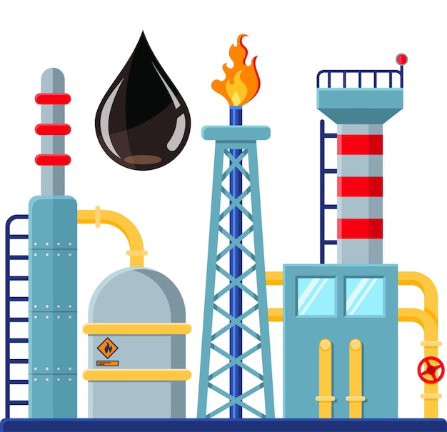 Vector icono de la refinería de petróleo