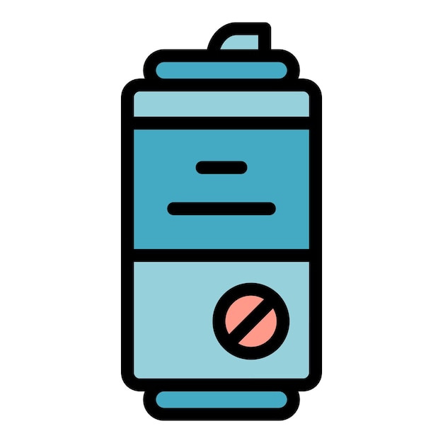 Icono de refresco contaminado vector de contorno Bacterias de seguridad Color de alimentos de seguridad plano