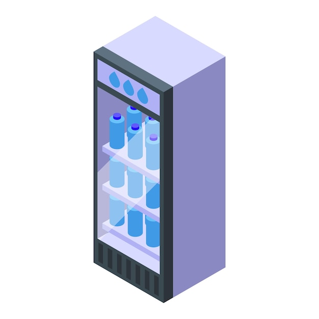 Icono de refrigerador de agua vector isométrico Entrega de botella Agua fría