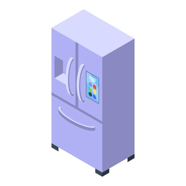 Icono de refrigerador de cocina Isométrico de icono de vector de refrigerador de cocina para diseño web aislado sobre fondo blanco