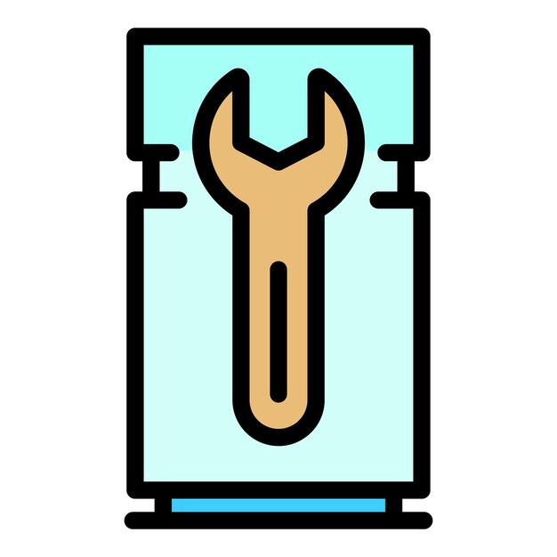 Icono de refrigerador destornillador Contorno Icono de vector de refrigerador destornillador para diseño web aislado en color de fondo blanco plano