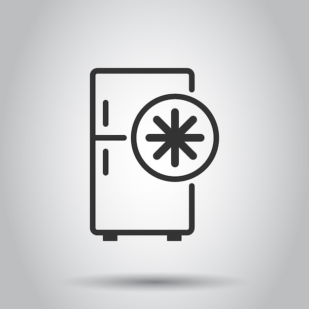 Icono de refrigerador de refrigerador en estilo plano Ilustración vectorial de contenedor de congelador en fondo blanco Concepto de negocio de refrigerador