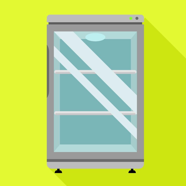 Icono de refrigerador de vidrio Ilustración plana del icono vectorial de refrigerador De vidrio para el diseño web