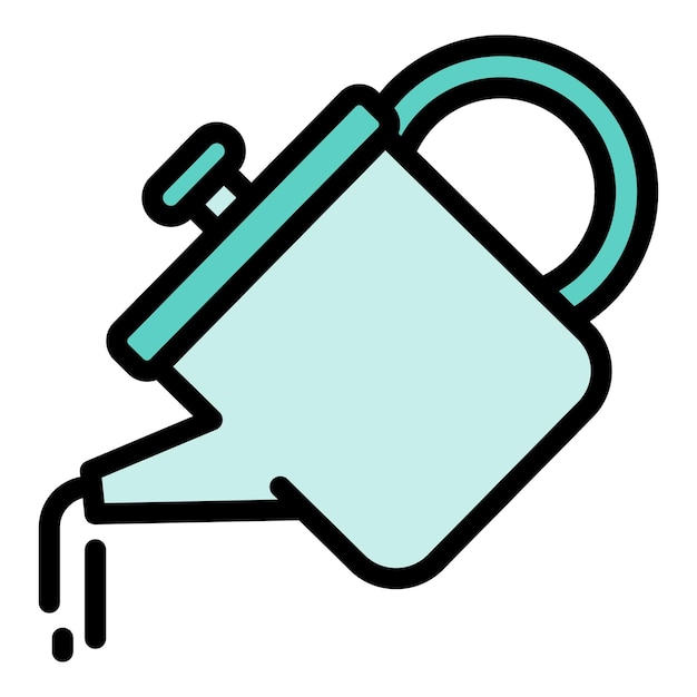 Icono de regadera Contorno regadera vector icono color plano aislado