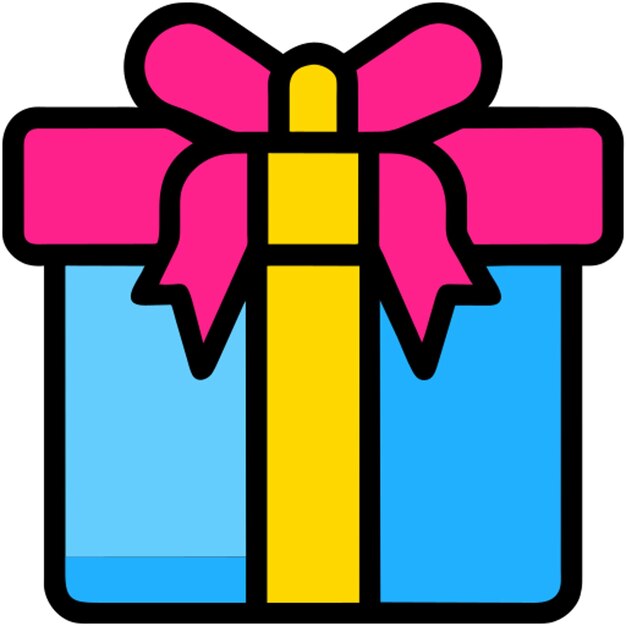 icono de regalo con contorno de colores