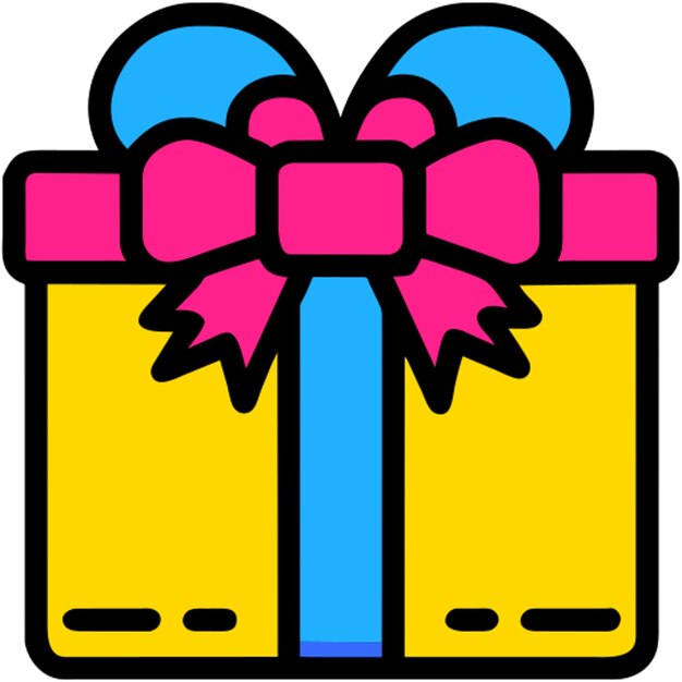 icono de regalo con contorno de colores