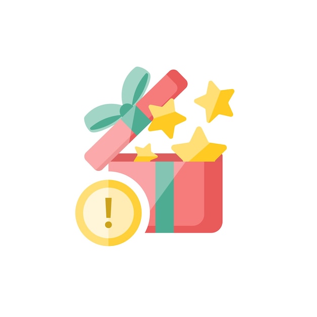 icono de regalo e ilustración en diseño plano