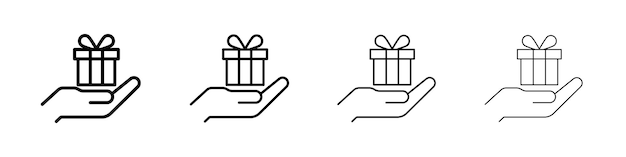 Icono de regalo gratuito logotipo lineal aislado