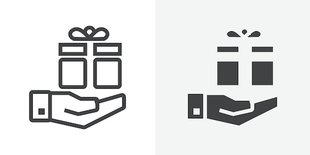 Ícono de regalo gratuito Signo vectorial de contorno
