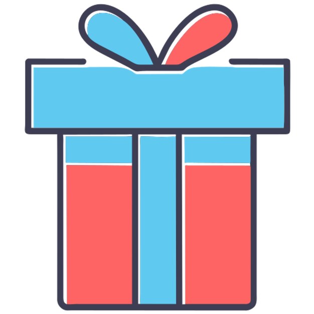icono de regalo icono de desplazamiento de llenado