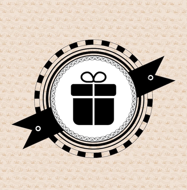 Icono de regalo de insignia de etiqueta de etiqueta retro vintage