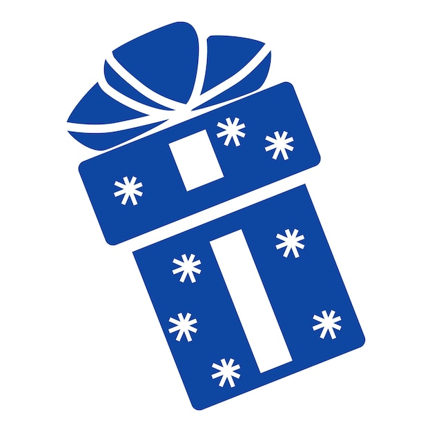 Icono de regalo de Navidad azul Ilustración simple de icono de vector de regalo de Navidad azul para diseño web aislado sobre fondo blanco