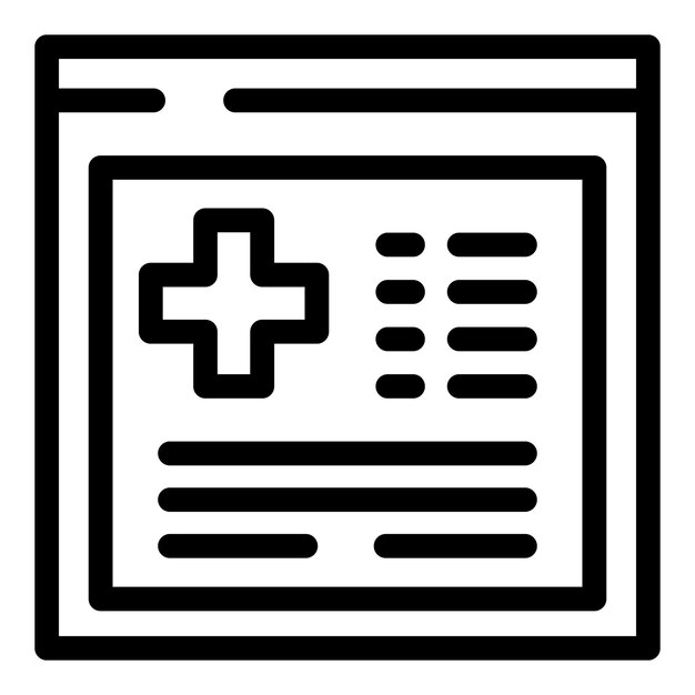 Icono de registro médico en línea que representa el concepto de telemedicina