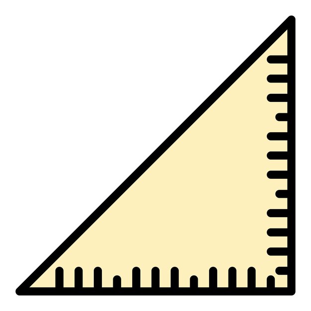 Icono de la regla cuadrada Contorno del icono vectorial de la regla quadrada Color plano aislado